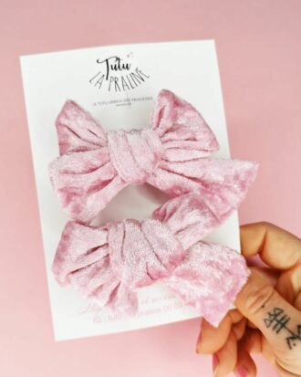 barrette tissu rose