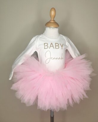 Body personnalisé manches longues BABY + PRENOM Doré