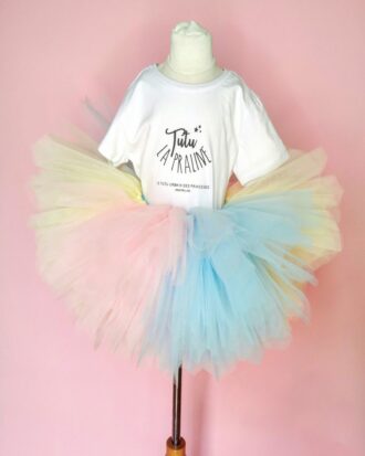 Tutu court "arc en ciel pastel"