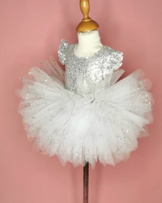Tutu court "Blanc pailleté"