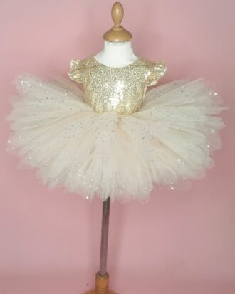 Tutu court "Beige pailleté"