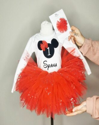 Tutu court "Rouge pailleté"