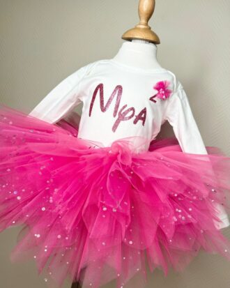 Tutu court "Fuchsia pailleté"