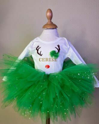 Tutu court "Vert pailleté"
