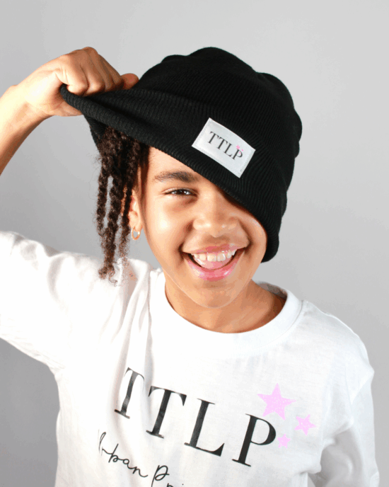 Bonnet TTLP Noir Intense – accessoire unisexe, création TUTU LA PRALINE