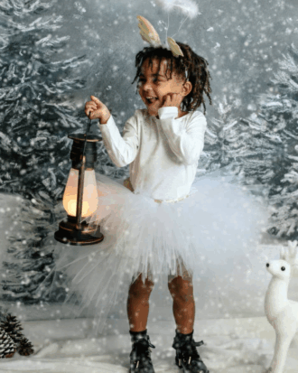 Tutu asymétrique Blanc Intemporel pailletté