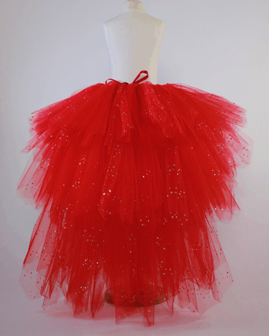tutu rouge pailleté asymétrique tutu rouge pailleté asymétrique