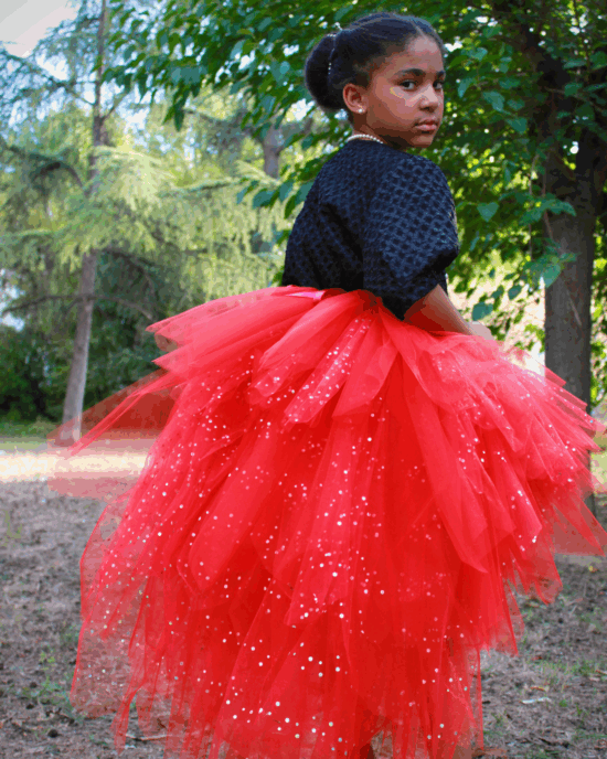 tutu rouge pailleté asymétrique tutu rouge pailleté asymétrique