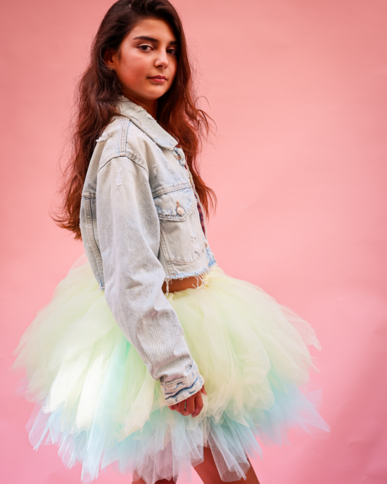 Tutu dégradé jaune et vert d’eau