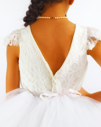 Haut Dentelle Blanc - Manches courtes