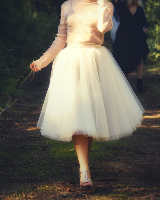 Tutu beige en mouvement