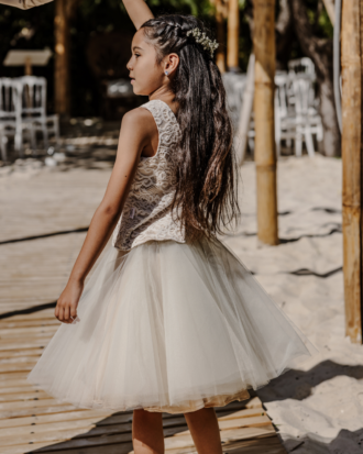 Tutu MONIQUE Enfant – Beige Crème Lumière - Volume Signature